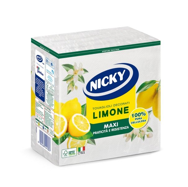 Tovaglioli NICKY LIMONE - confezione 35 tovaglioli - 2 veli - formato 38x38 cm