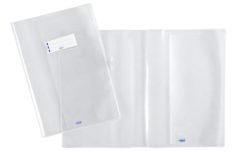 Copertina per quaderni - polipropilene - trasparente - 30x21 cm -  extra spessore - etichetta portanome - neutro