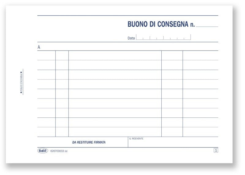Buoni di consegna - Blocco 33/33/33 fogli autoricalcante - 11,5x16,5 cm