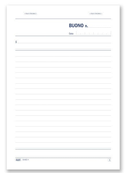 Blocco buoni generici - Blocco 50/50 fogli autoricalcante - 21,5x14,8 cm