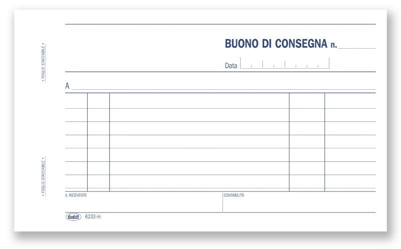 Buoni di consegna - Blocco 100 fogli -10x16,8 cm