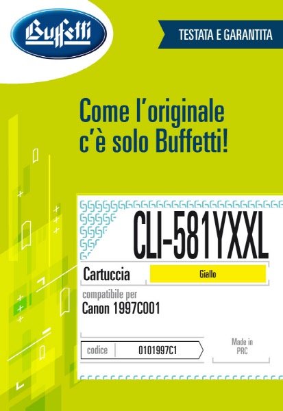 Canon Cartuccia ink jet - Compatibile CLI-581Y XXL 1997C001 - Giallo - 830 pag