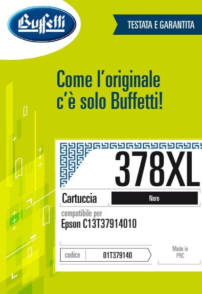 Epson Cartuccia ink jet - Compatibile 378XL T3791 - Nero - 500 pag