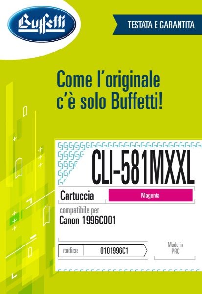Canon Cartuccia ink jet - Compatibile CLI-581M XXL 1996C001 - Magenta - 830 pag