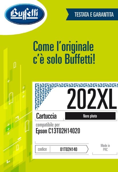 Epson Cartuccia ink jet - Compatibile 202XL T02H1 - Nero Photo - 800 pag