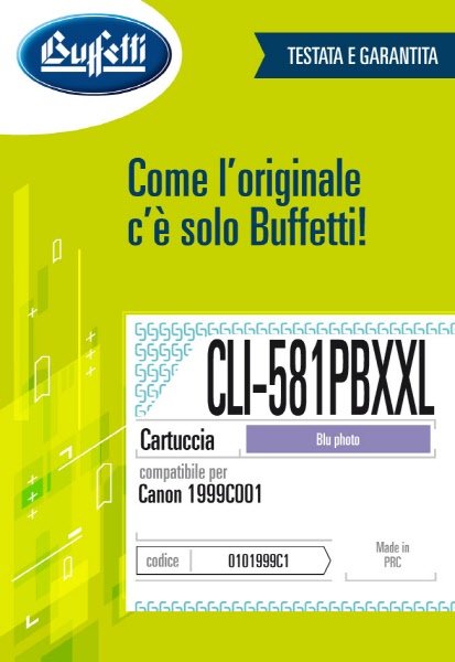 Canon Cartuccia ink jet - Compatibile CLI-581PB XXL 1999C001 - Blu Photo - 830 pag