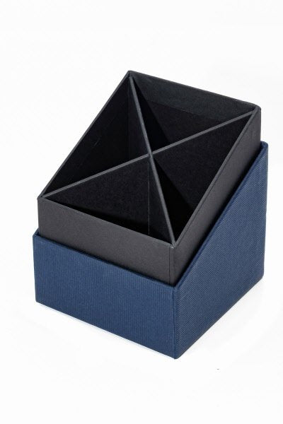 Portapenne a 4 scomparti Living - blu