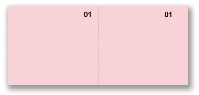 Scontrini numerati generici - Blocco 100 fogli rossi - 2 tagliandi prenumerati - 5,8x13 cm