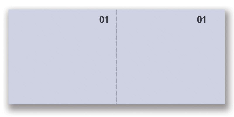 Scontrini numerati generici - Blocco 100 fogli blu - 2 tagliandi prenumerati - 5,8x13 cm