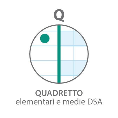 Maxiquaderno Monocromo QI DSA - Rigatura Q - Quadretto elementari e medie DSA - per disgrafia e dislessia