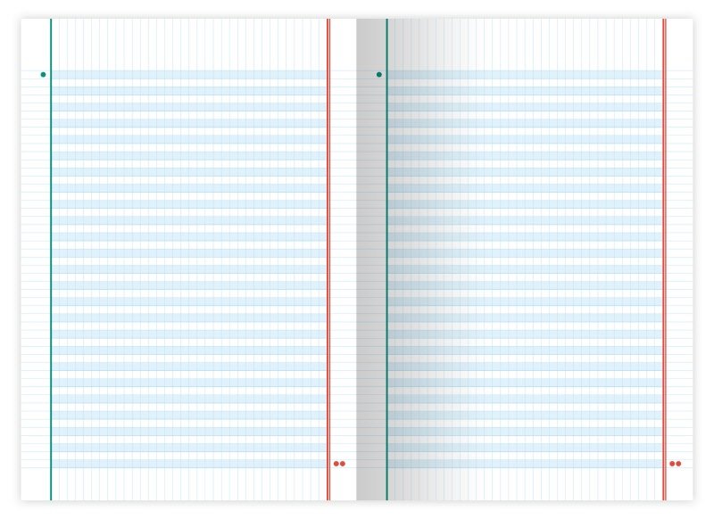 Maxiquaderno Monocromo QI DSA - Rigatura Q - Quadretto elementari e medie DSA - per disgrafia e dislessia