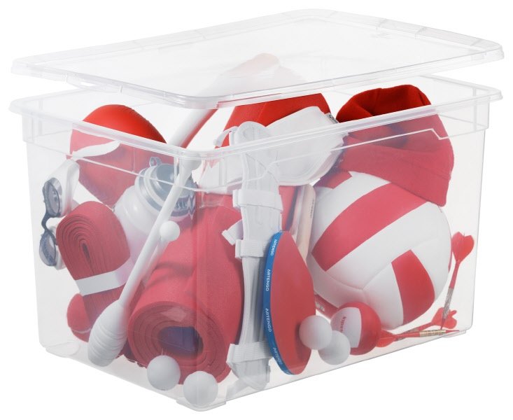 Scatola Clearbox 46L - per giocattoli e abbigliamento - bianco