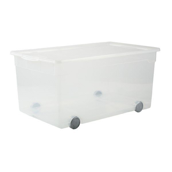 Scatola Clearbox 63L - con ruote - bianco
