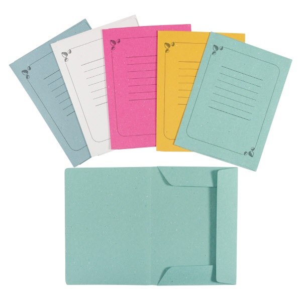 Cartelline 3 lembi I love green - cartoncino - 180 g/mq - 33x24,5 cm - grigio - conf. 25 pz