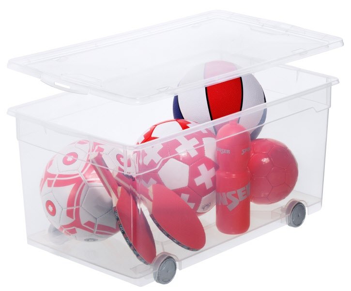 Scatola Clearbox 63L - con ruote - bianco