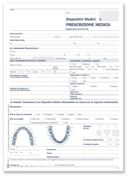 Dispositivi medici: prescrizioni mediche - Blocco 50/50 fogli autoricalcante - 29,7x21,5 cm