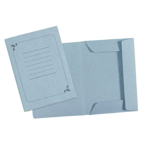 Cartelline 3 lembi I love green - cartoncino - 180 g/mq - 33x24,5 cm - azzurro - conf. 25 pz