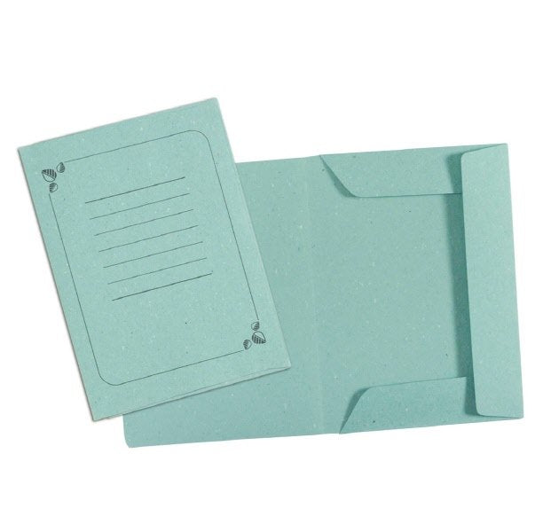 Cartelline 3 lembi I love green - cartoncino - 180 g/mq - 33x24,5 cm - verde - conf. 25 pz