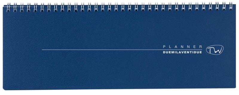 Planner settimanale 12 mesi orizzontale - 2026 - 29,2x10,3 cm - blu
