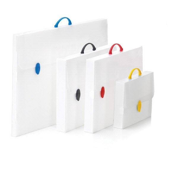 Valigetta portadisegni - polionda - 52x73,5 cm - dorso 3 cm -  bianco - accessori colori assortiti
