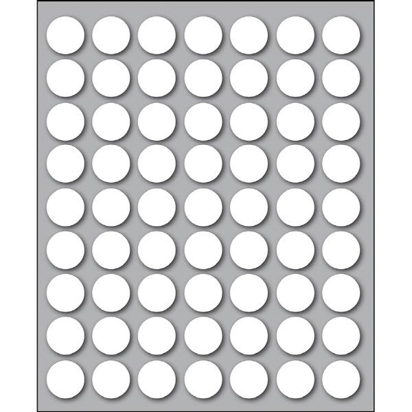 Etichette autoadesive rotonde manuali - Diam. 14 mm - Colore bianco