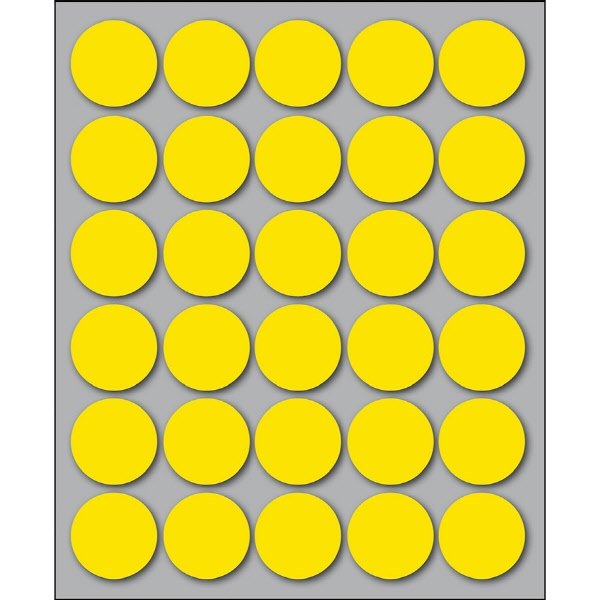 Etichette autoadesive rotonde manuali - Diam. 22 mm - Colore giallo