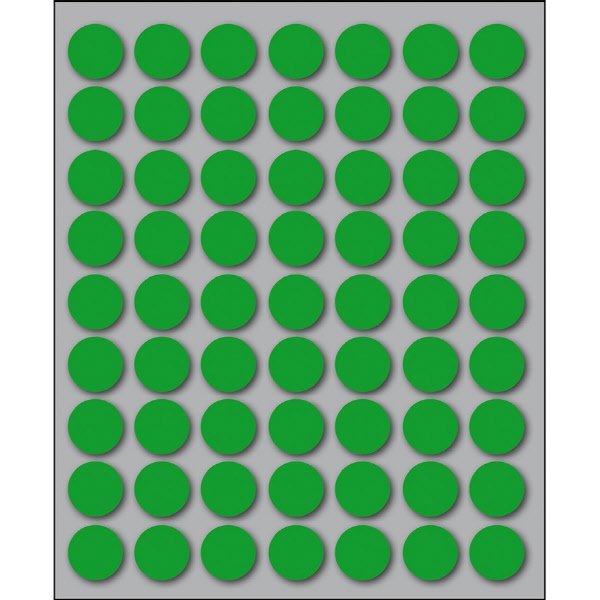 Etichette autoadesive rotonde manuali - Diam. 14 mm - Colore verde