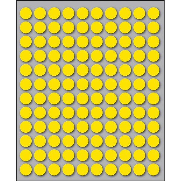 Etichette autoadesive rotonde manuali - Diam. 10 mm - Colore giallo