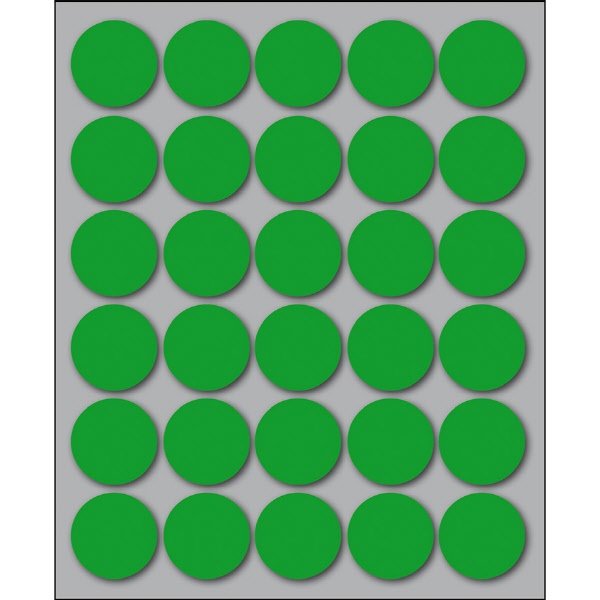 Etichette autoadesive rotonde manuali - Diam. 22 mm - Colore verde