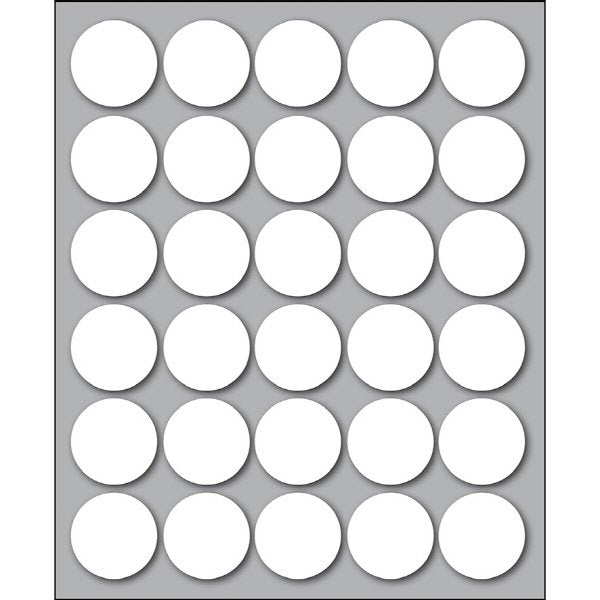 Etichette autoadesive rotonde manuali - Diam. 22 mm - Colore bianco