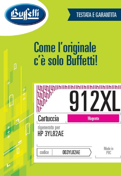 Cartuccia ink jet HP - Compatibile Rigenerato 912XL 3YL82AE - Magenta - 825 pag