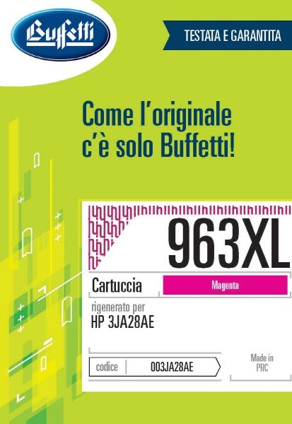 Cartuccia ink jet HP - Compatibile Rigenerato 963XL 3JA28AE - Magenta - 1.600 pag