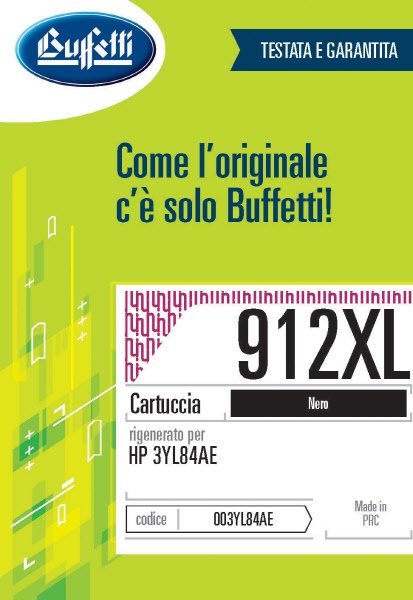Cartuccia ink jet HP - Compatibile Rigenerato 912XL 3YL84AE - Nero - 825 pag
