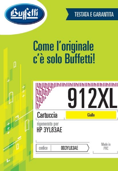 Cartuccia ink jet HP - Compatibile Rigenerato 912XL 3YL83AE - Giallo - 825 pag