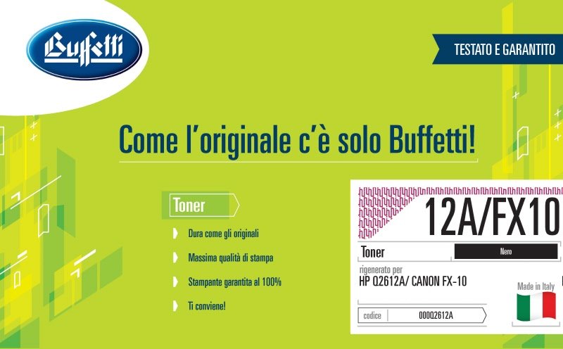 Toner HP - Compatibile Rigenerato 12A/FX10 Q2612A/0263B002 - Nero - 2.000 pag