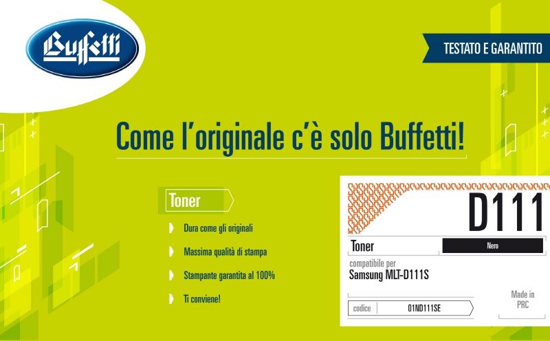 Samsung Toner - Compatibile MLTD111S MLT-D111S/ELS - Nero - 1.000 pag