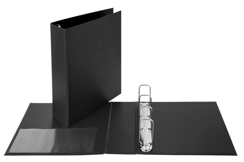 Cartella - 4 anelli quadri - Diametro 65 mm - 30x22- nero