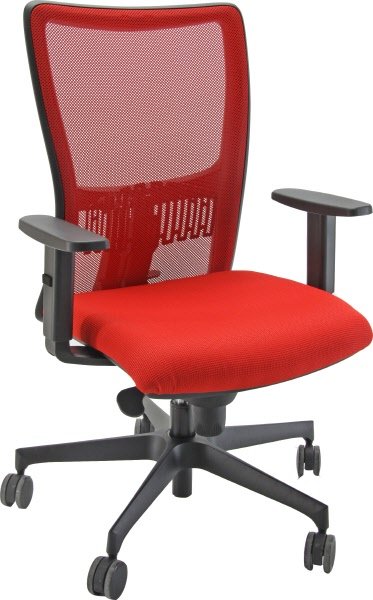 Sedia operativa Air Synchro Plus - braccioli inclusi - tessuto - rosso