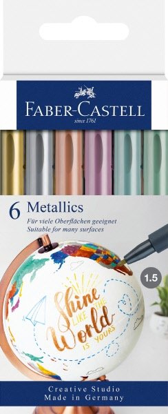 Astuccio 6 Metallics Marker