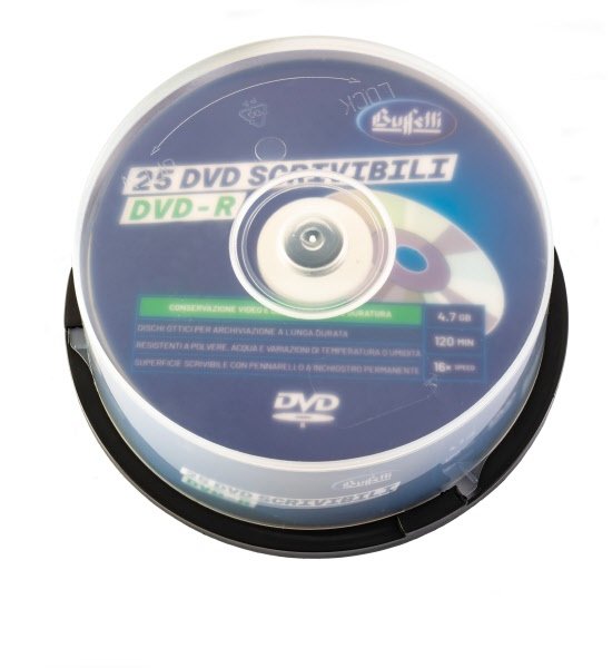 Buffetti - DVD-R - 4,7 GB - spindle da 25 - Silver