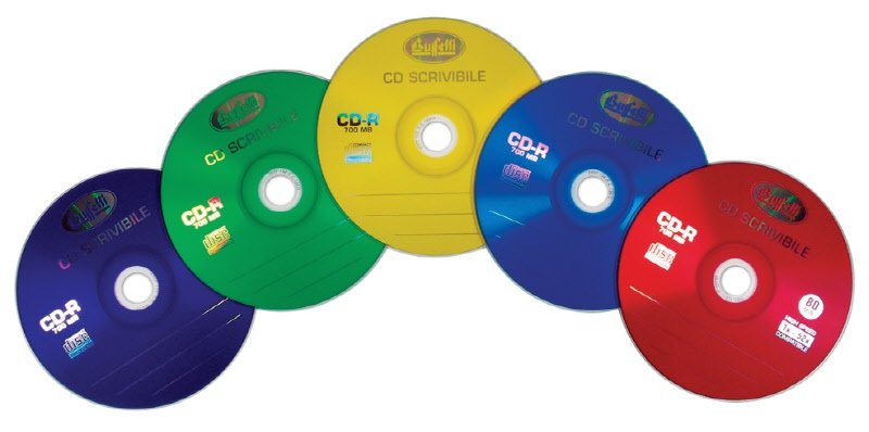 Buffetti - CD-R scrivibile - 700 MB - slim case colorato - Crystal colorata - confezione da 10