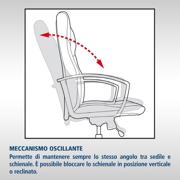 Sedia direzionale Louise - braccioli inclusi - similpelle - nero