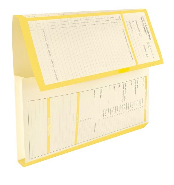Cartelline con tasca prestampata - cartoncino - 25,5x32,5 cm - giallo