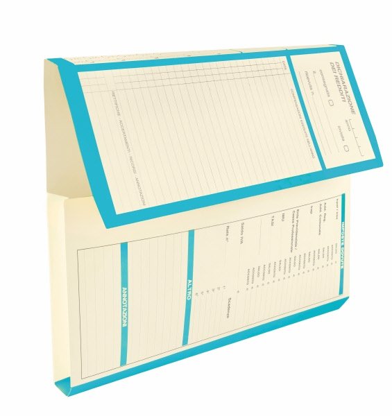 Cartelline con tasca prestampata - cartoncino - 25,5x32,5 cm - blu
