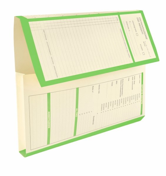 Cartelline con tasca prestampata - cartoncino - 25,5x32,5 cm - verde