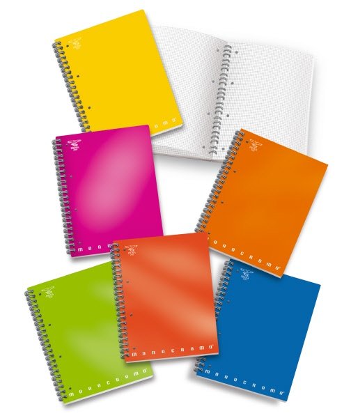 Maxiquaderni skip Monocromo alta foliazione - Rigatura 1R - Righe medie e superiori - 80 g - copertine assortite