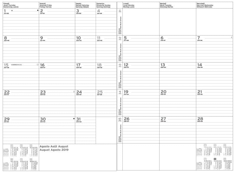 Agenda mensile tavolo 12 mesi - 2026 - 21x29,7 cm - copertina sintetico - interno fisso - blu