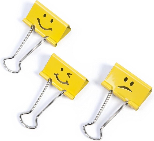 Molle double clip - colorate con smile - 25 mm - colori assortiti