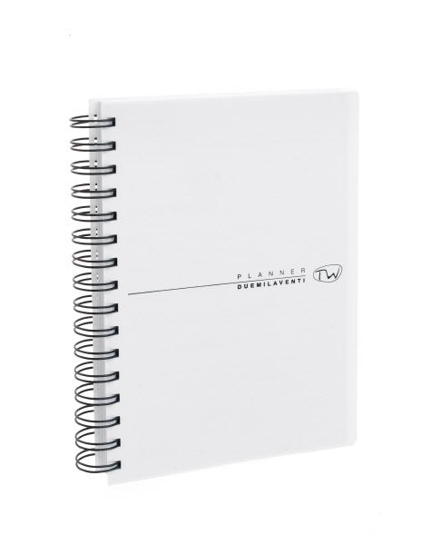 Agenda giornaliera 12 mesi - 2026 - 10,5x15 cm - copertina sintetico - interno fisso - bianco