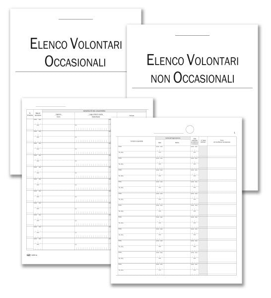 Registro Elenco dei volontari - 64 pagine prenumerate - 31x24,5 cm